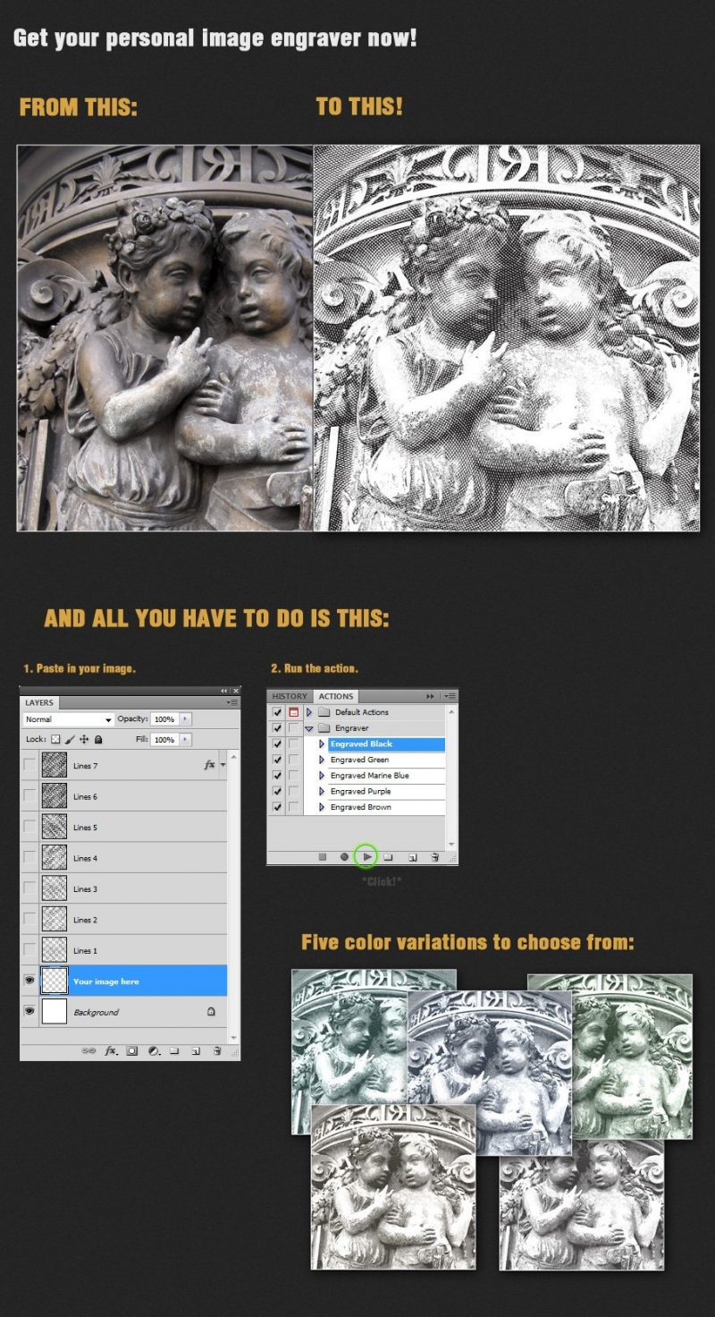 money engrave photoshop action free download