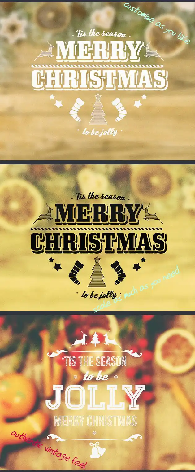 Preview Image Of Vintage Christmas Typography