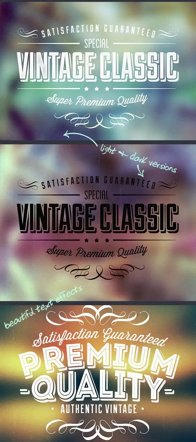 Vintage Classic Typography Labels 