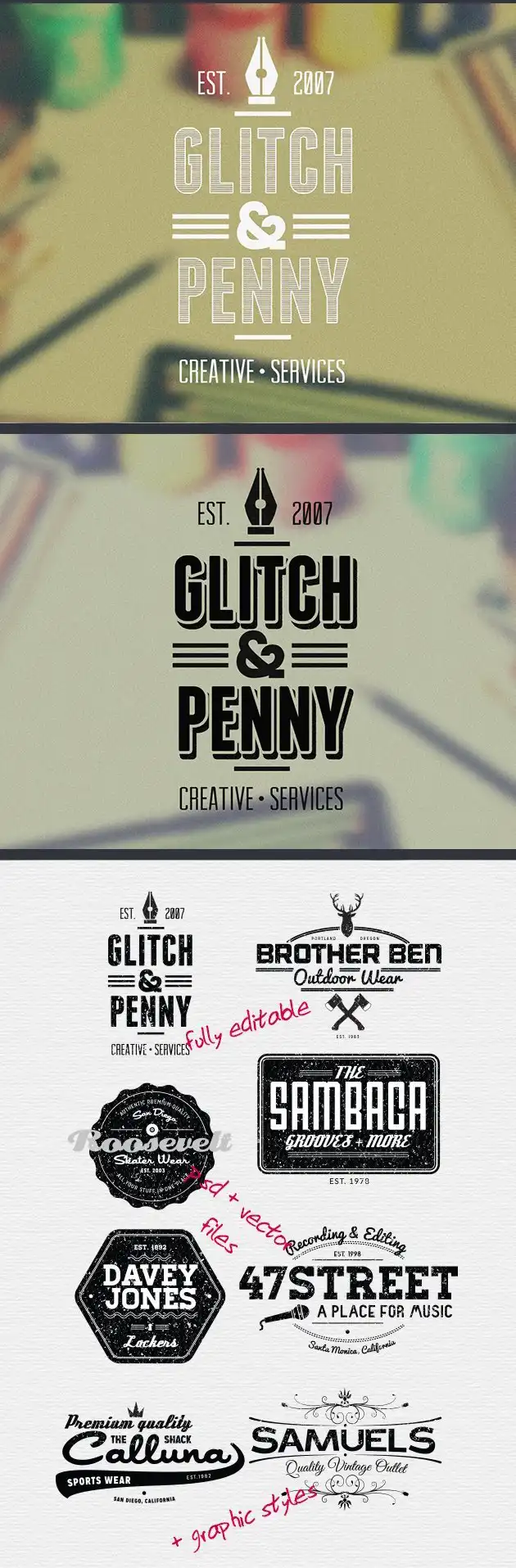 Vintage Typography Logos Image Preview