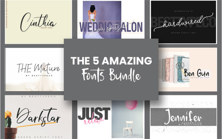 5 amazing fonts bundle