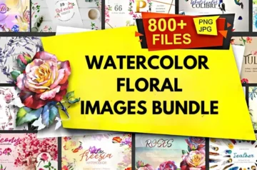 watercolor floral images bundle product image