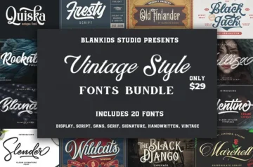 Vintage Style Fonts Bundle Product Image