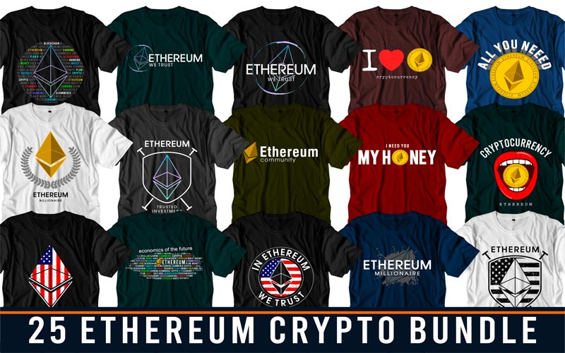 Ethereum Crypto T-shirt Design Bundle