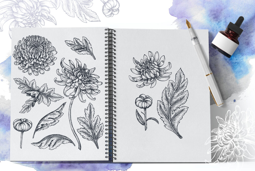 draw floral vecotrs