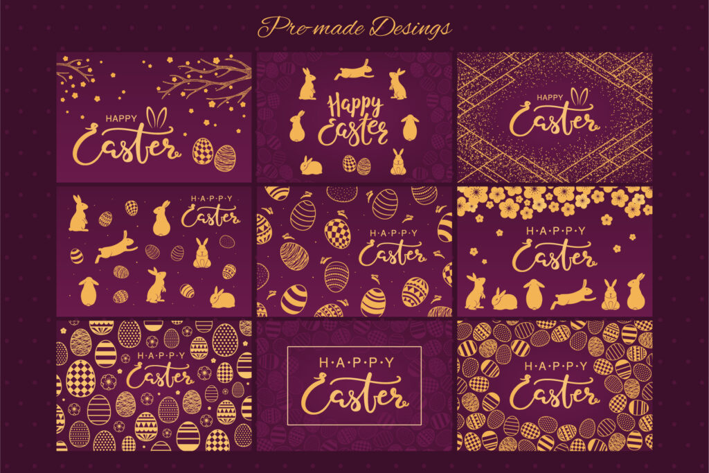 elegant easter vector illustrations pre made designs preview