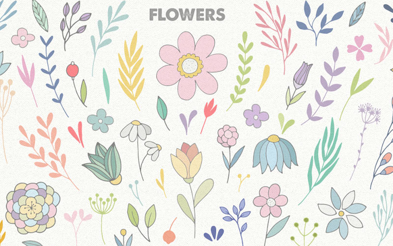 flower illustrations preview - Decorative designs