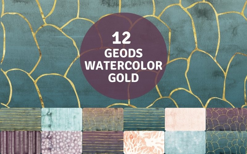 watercolor gold patterns