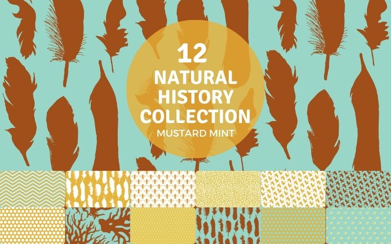 mustard mint - natural history patterns collection