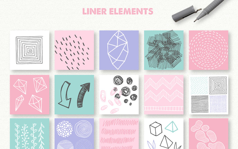 liner elements collage 