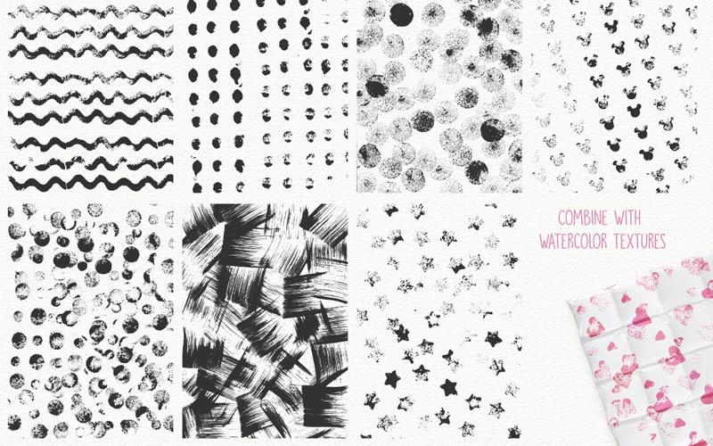 black and white patterns collage  - Decorative designs