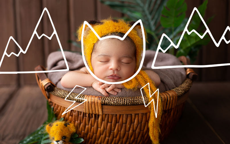 free graphic overlays application on an image of a baby