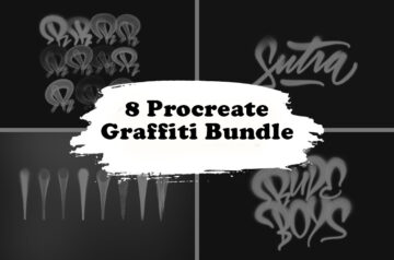 8 procreate graffiti brushes product image