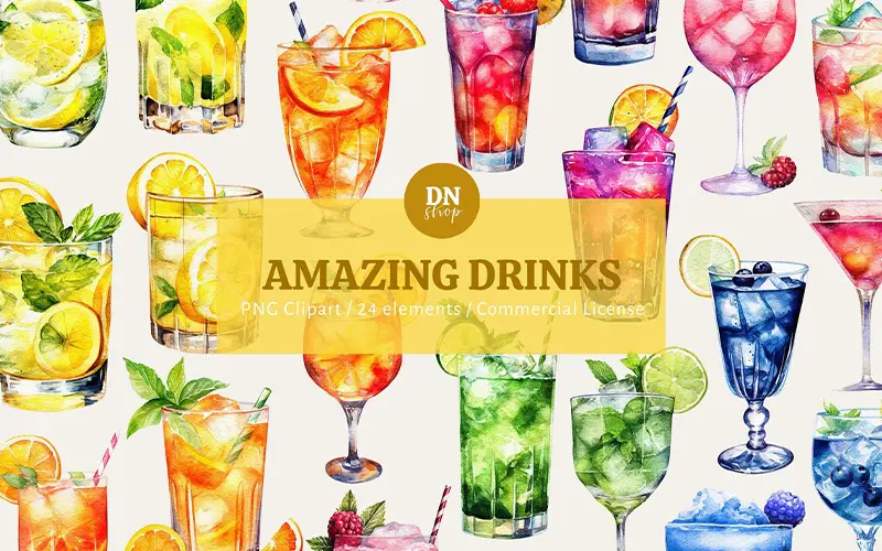 Amazing Drinks Clipart feature