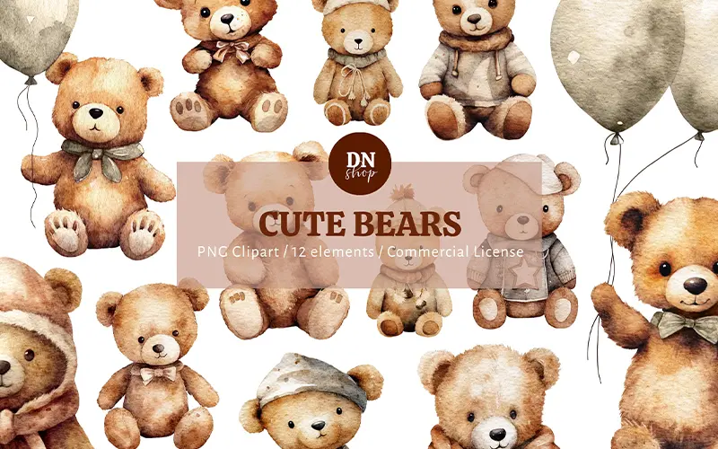 Cute Bears Clipart feature image