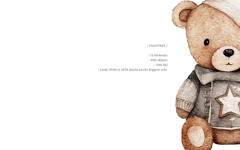 Cute Bears Clipart features