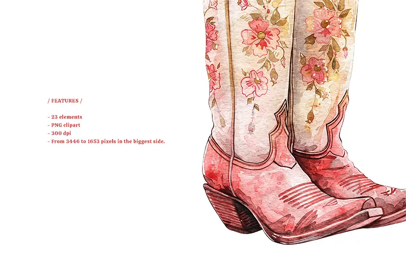 Pink Cowgirl Clipart feature