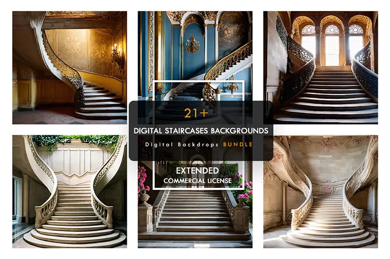 digital staircases backdrop