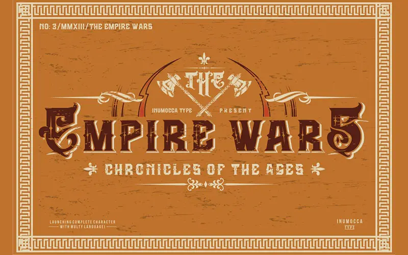 A preview image of the Empire Wars Font included in the cool retro fonts bundle