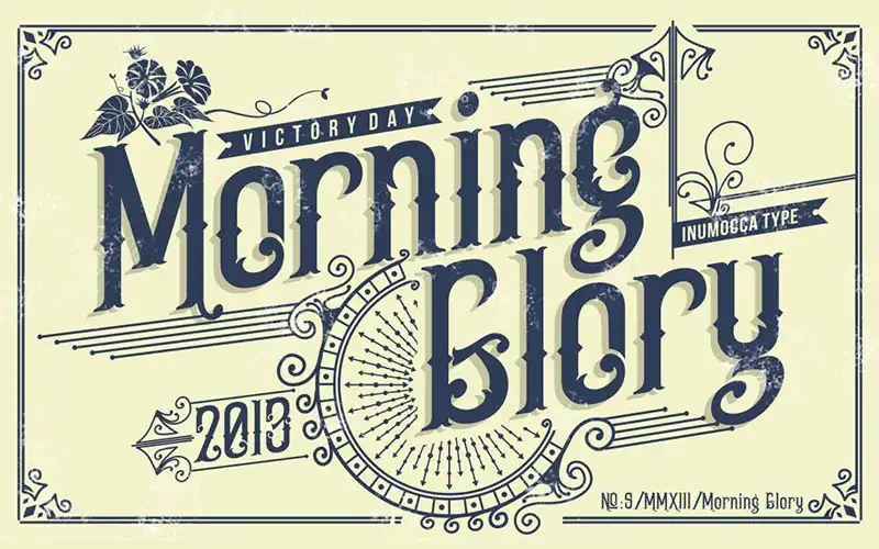 A preview image of the Morning Glory Font included in the cool retro fonts bundle