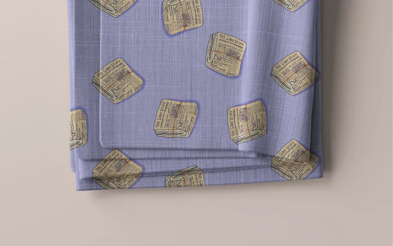 Newspaper-Seamless-Patterns printed on a blanket