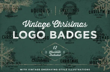 Vintage Christmas Logo Badges Bundle Preview Image