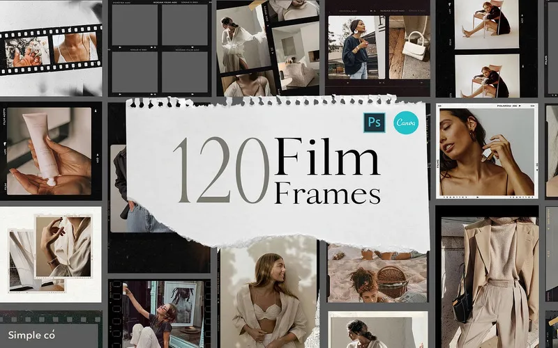 Preview of Film Frames for Canva & Photoshop