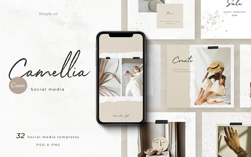 Camellia Instagram Templates For Canva