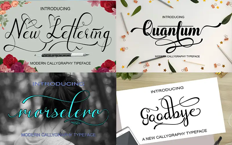 Preview Of The Best Classic Fonts - New Lettering, Quantum, Marselena & Goodbye