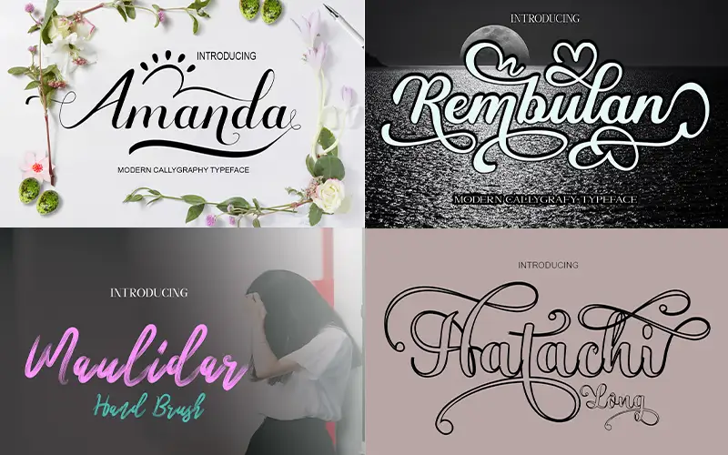 Best Classic Fonts - Amanda, Rembulan, Mauldiar & Hatachi