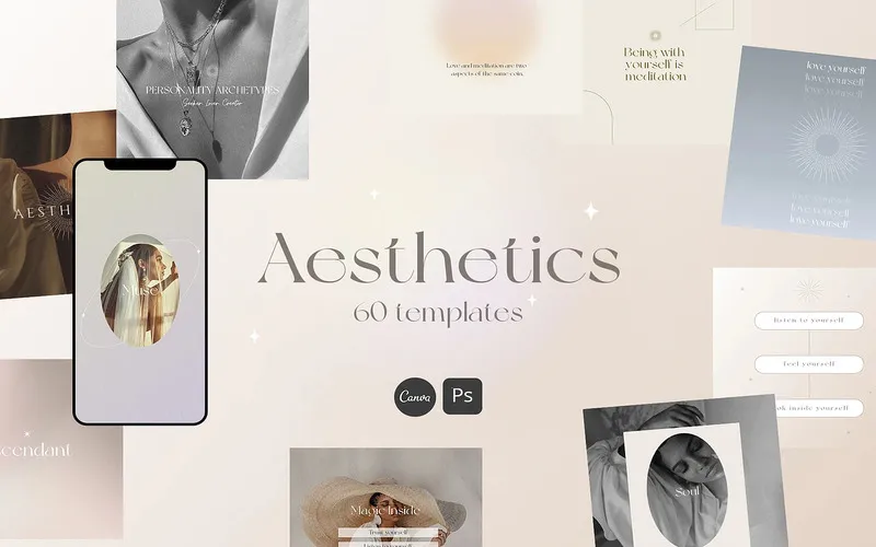 Canva & PS Aesthetic Instagram Templates Preview